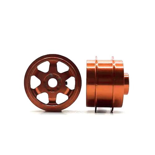 Staffs 198 - Orange Alloy Wheels - 6-Spoke - 15.8 x 8.5mm - pair